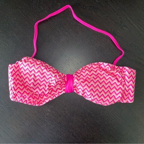 PINK Victoria's Secret Womens Stretch Geometric Halter Neck Bikini Bra Pink S/P - Picture 1 of 5
